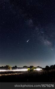 perseids in the pasture of extremadura 2020
