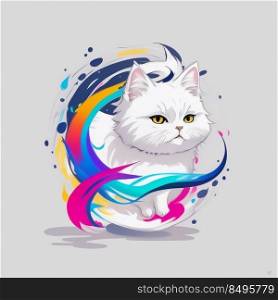 Persian cat image design illustration