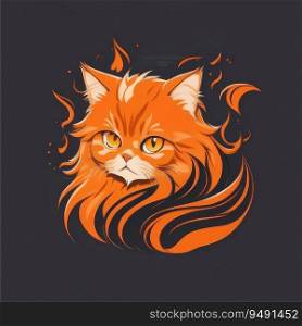 Persian cat image design illustration