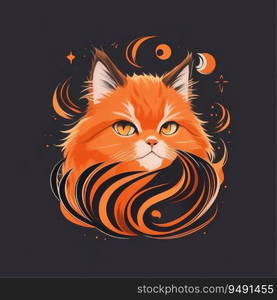 Persian cat image design illustration