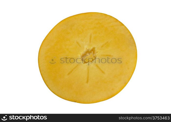 persimmon fruit isolated on white background, (clipping work path included).