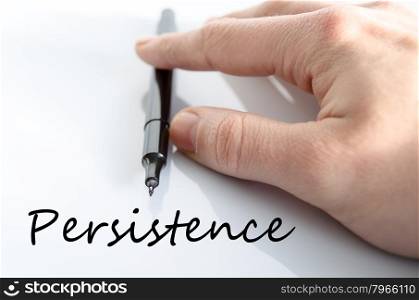 Persistence text concept isolated over white background
