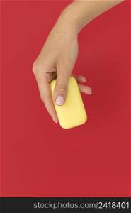person holding soap