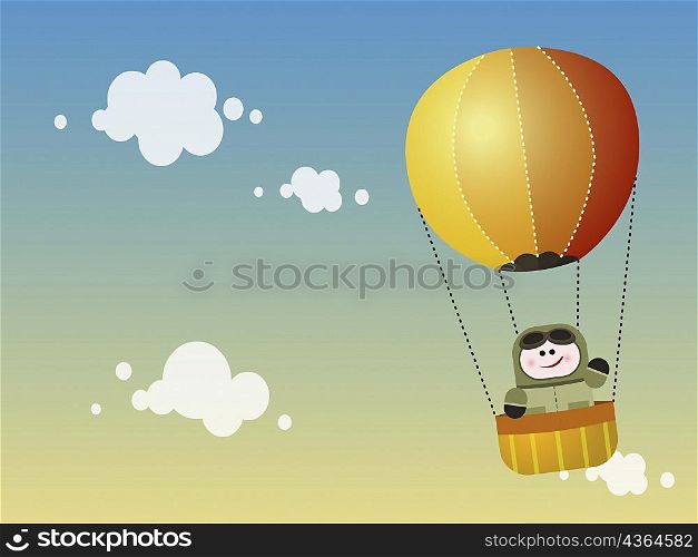 Person in a hot air balloon