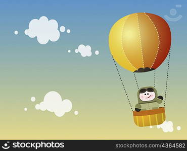 Person in a hot air balloon