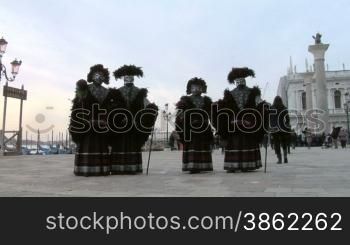 Person in Venetian costume attends the Carnival of Venice, on February 12, 2013 in Venice (Italy)