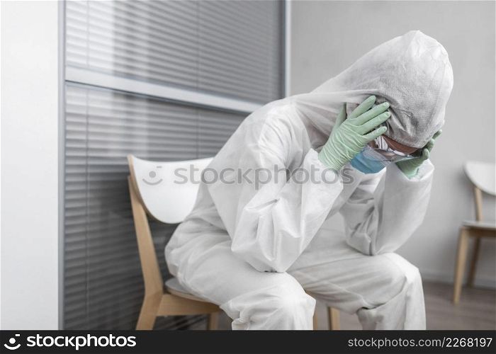 person protective suit having headache
