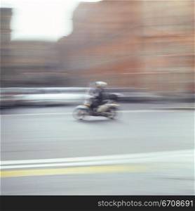 Person riding a motorcycle