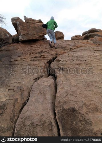 Person standing on top of hill in Kenya Africa