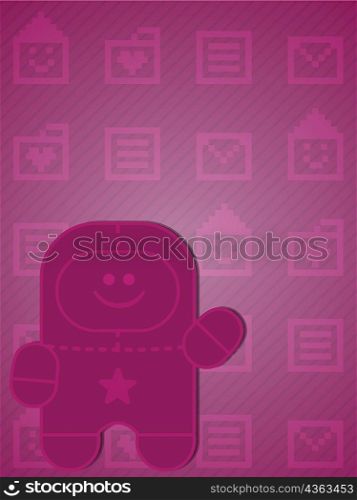 Person standing with computer icons in the background