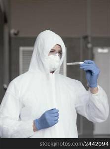 person wearing protective equipment against bio hazard 3