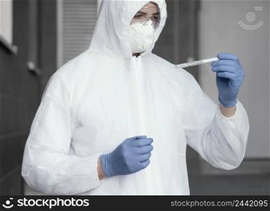 person wearing protective equipment against bio hazard 4
