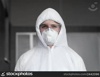 person wearing protective equipment against bio hazard 5