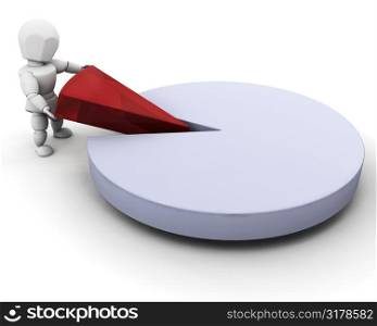 Person with pie chart