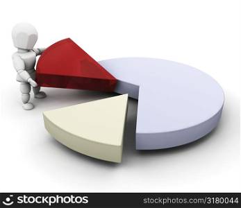 Person with pie chart