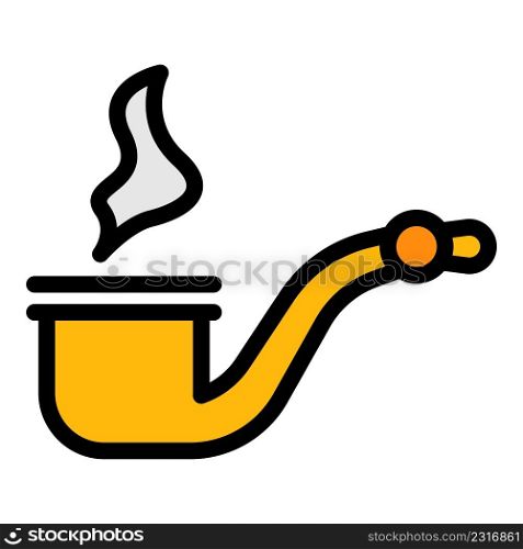 Personal smoking pipe icon. Outline personal smoking pipe vector icon color flat isolated. Personal smoking pipe icon color outline vector