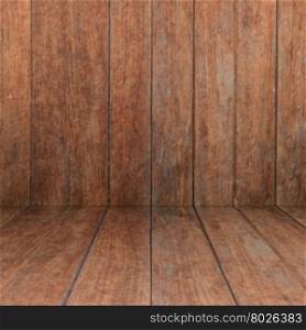 Perspective floor with wood panel background, stock photo