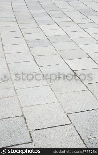 Perspective of concrete brick pavement road
