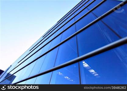 Perspective of glass wall modern industrial building