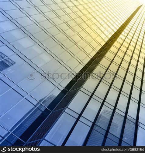 Perspective of wall of office building