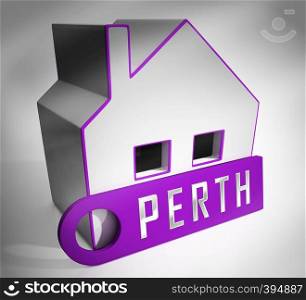 Perth Suburbs Key Showing Property Buying In An Australian City. Residential Homes And Apartments In Western Australia - 3d Illustration