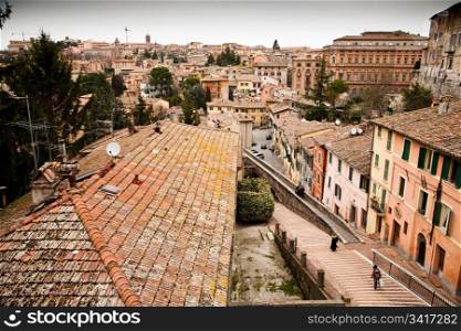 Perugia Cityscape. Italy.. Perugia. The Heart Of Umbria. Old Italy Series.