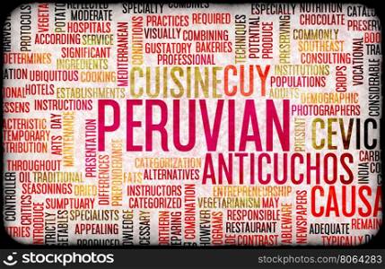 Peruvian Food and Cuisine Menu Background with Local Dishes. Peruvian Food Menu