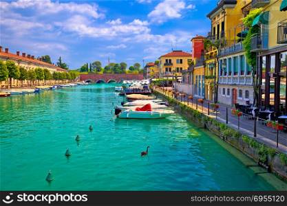 Peschiera del Garda colorful waterfront and Italian architecture view, Lago di Garda, Italy