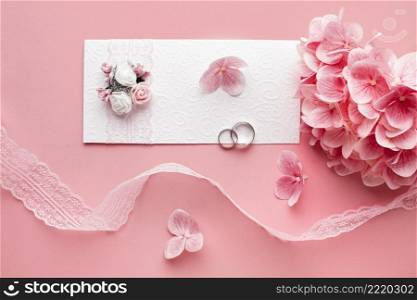 petals luxury wedding stationery top view