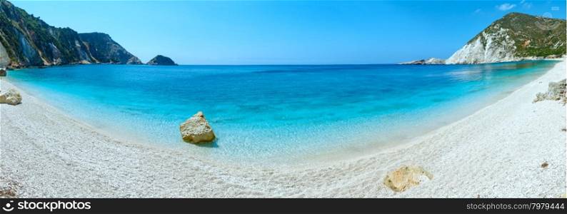Petani Beach (Kefalonia, Greece). Summer coast panorama.