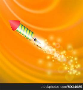 Petard Isolated on Blurred Wave Yellow Background. Petard Isolated on Yellow Background