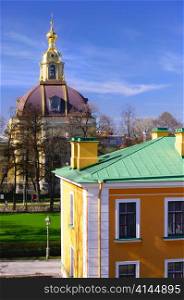 Peter and Paul Cathedral at sunny weather in Saint-Petersburg, Russia