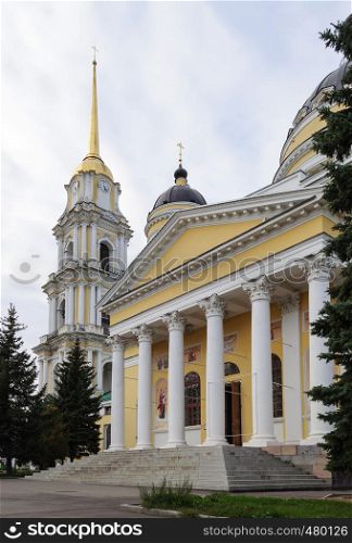 Peter and Paul Cathedral with bell tower in Rybinsk, Yaroslavl region, Russia