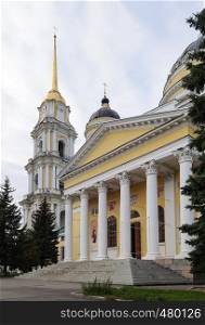 Peter and Paul Cathedral with bell tower in Rybinsk, Yaroslavl region, Russia