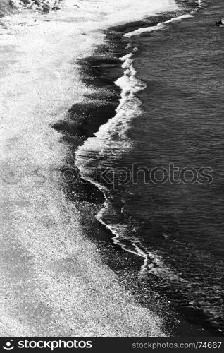 Petra Tou Romiou Coastline in black and white, Cyprus