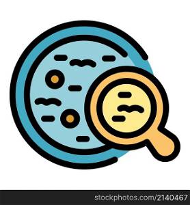 Petri dish icon. Outline petri dish vector icon color flat isolated. Petri dish icon color outline vector