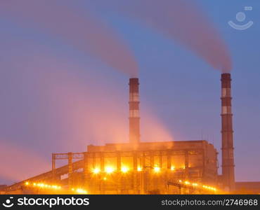 Petrochemical plant in night