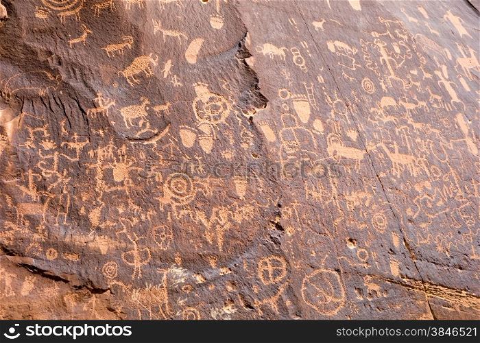 Petroglyphs at Newspaper Rock State Historic Monument in Utah United States near Canyonlands National Park