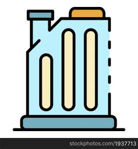 Petrol canister icon. Outline petrol canister vector icon color flat isolated. Petrol canister icon color outline vector
