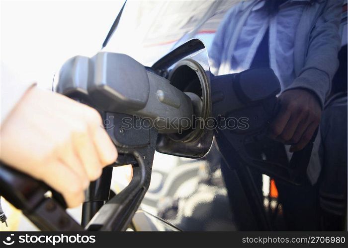 petrol pump in car