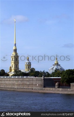 Petropavlovskaya krepost and river Neva, St-Petersburg, Russia