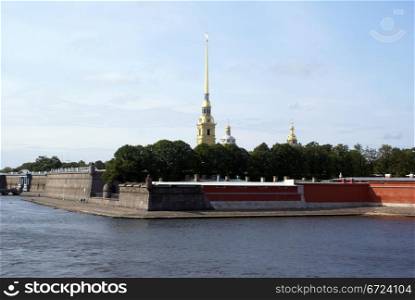Petropavlovskaya krepost on the river Neva in St-Petersburg, Russia