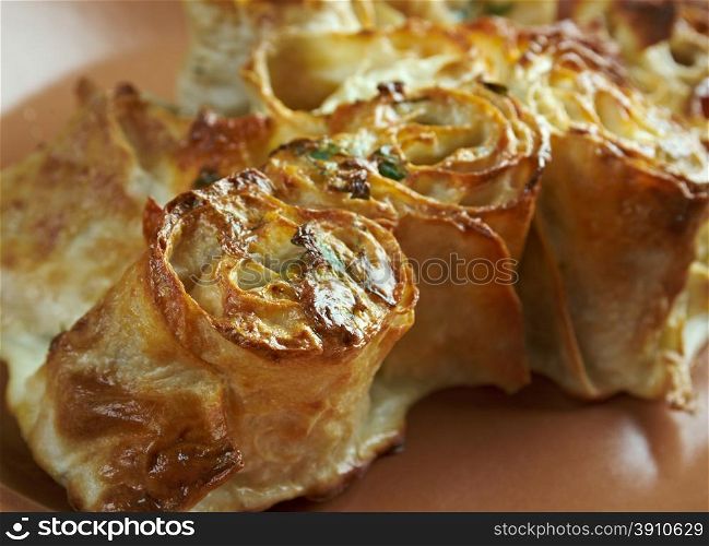 Peynirli rulo borek - Turkish Rolled Pastry