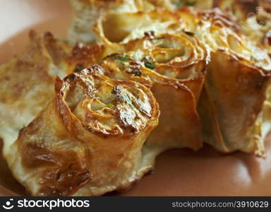 Peynirli rulo borek - Turkish Rolled Pastry