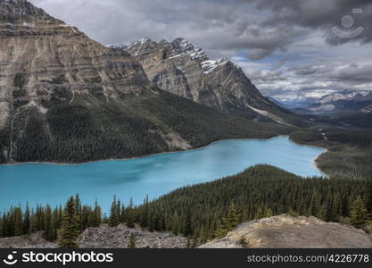 Peyto Lake Alberta Canada emerald green color