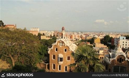 Pf?rtnerhaus mit Turm, im Park Gnell, Barcelona
