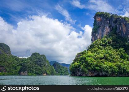 Phang Nga Bay limestone cliffs in Thailand. Phang Nga Bay, Thailand