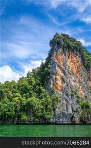 Phang Nga Bay limestone cliffs in Thailand. Phang Nga Bay, Thailand