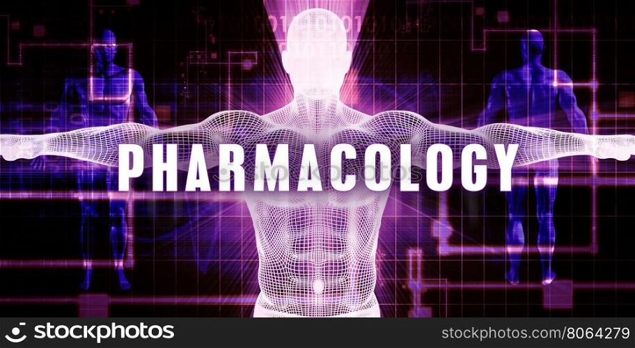 Pharmacology as a Digital Technology Medical Concept Art. Pharmacology