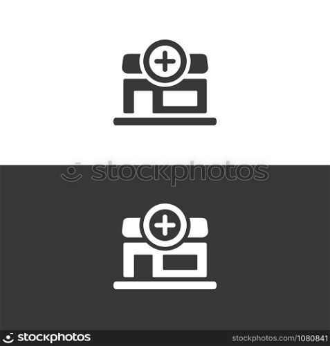 Pharmacy shop icon. Isolated image. Flat urban service vector Illustration
